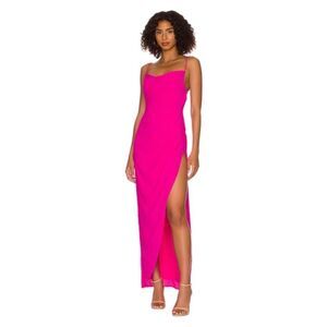 More To Come Catalina Wrap Maxi Dress - Size Small - Hot Pink
